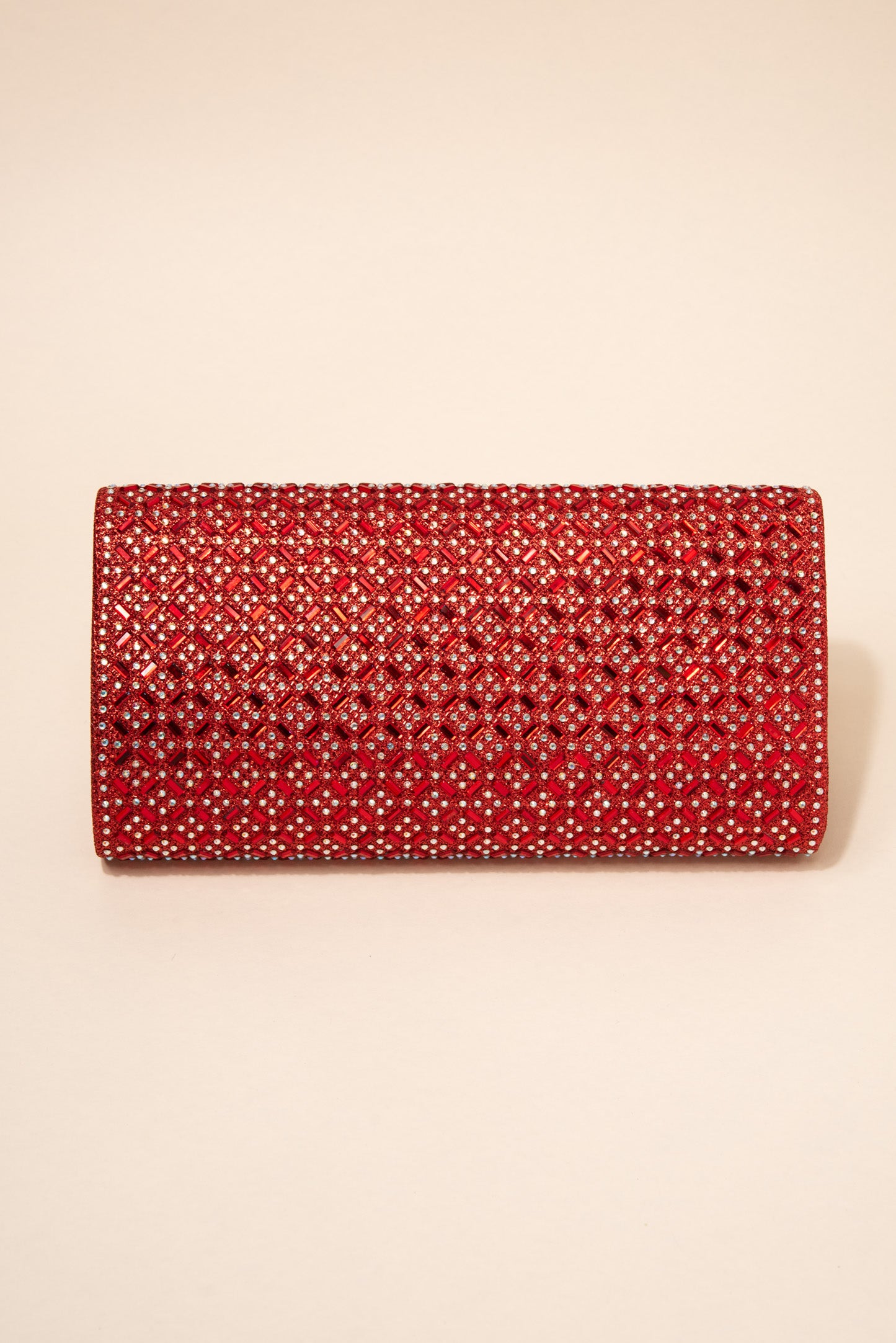 Rachel Diamond Grid Embellished Envelope Clutch