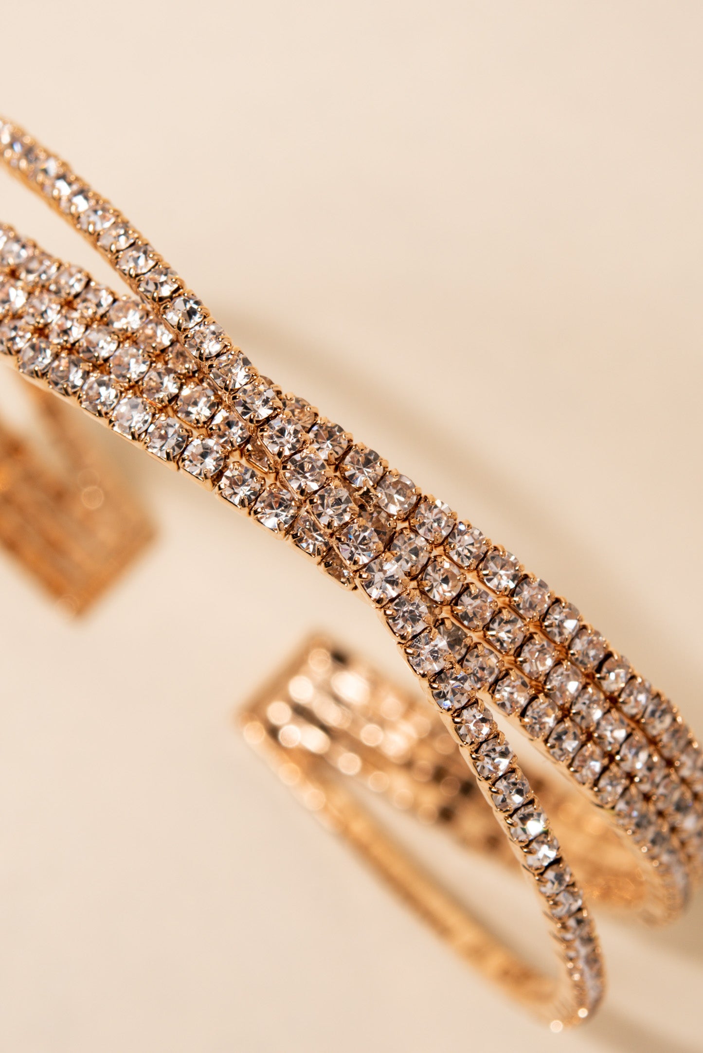 Abby Crossed Rhinestone Cuff Bracelet