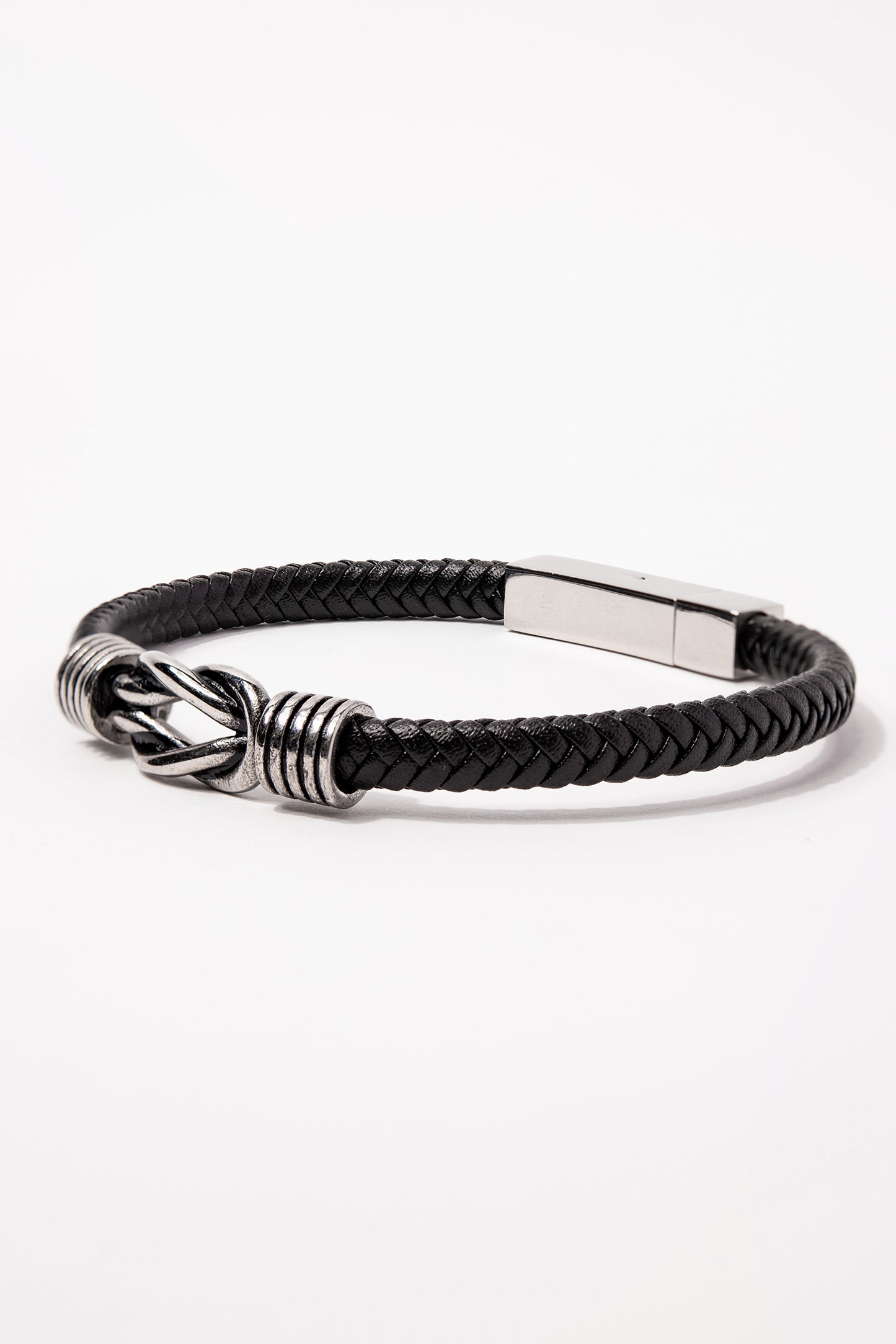 Stainless Steel Black Cord Bracelet