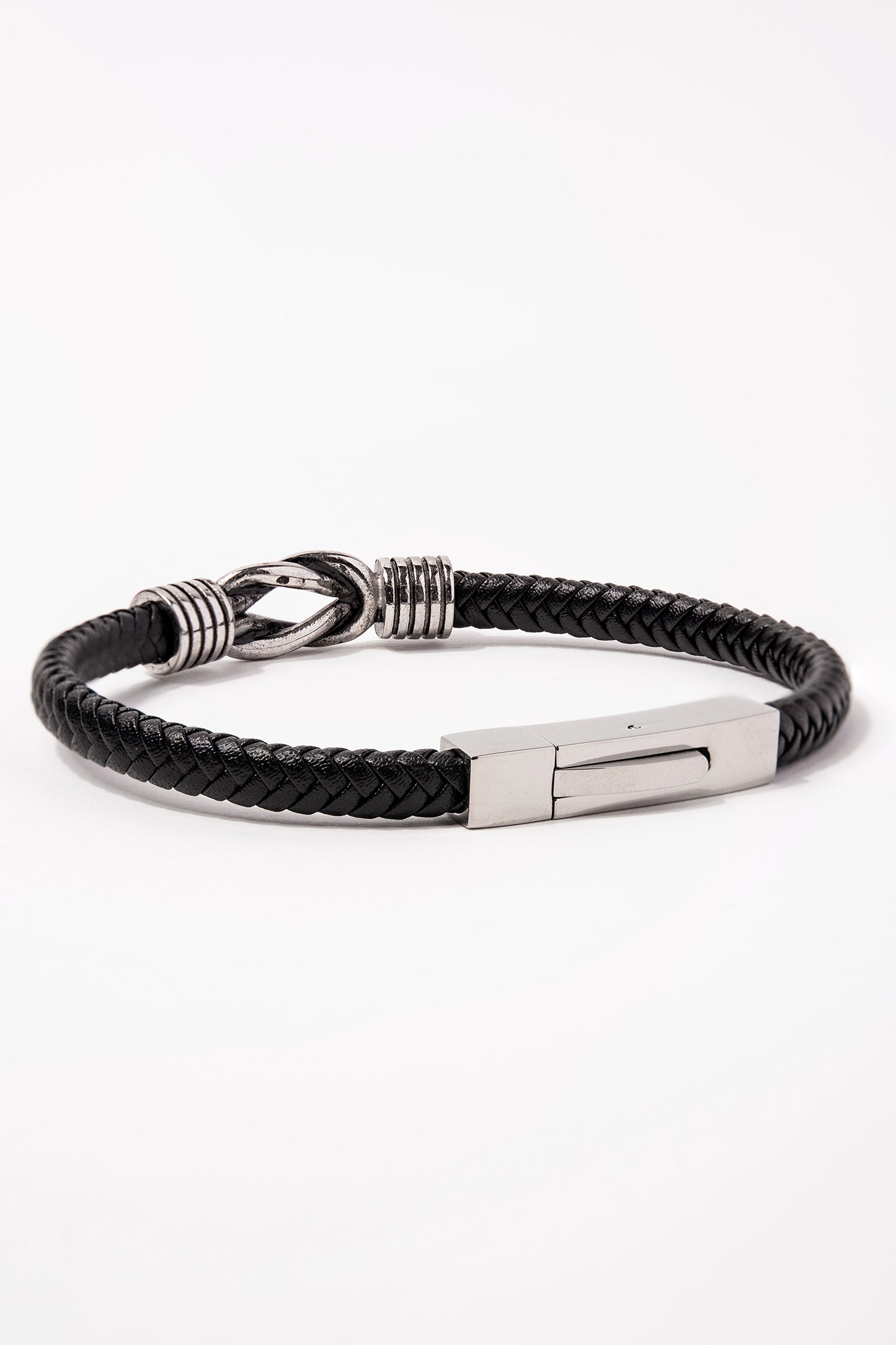 Stainless Steel Black Cord Bracelet