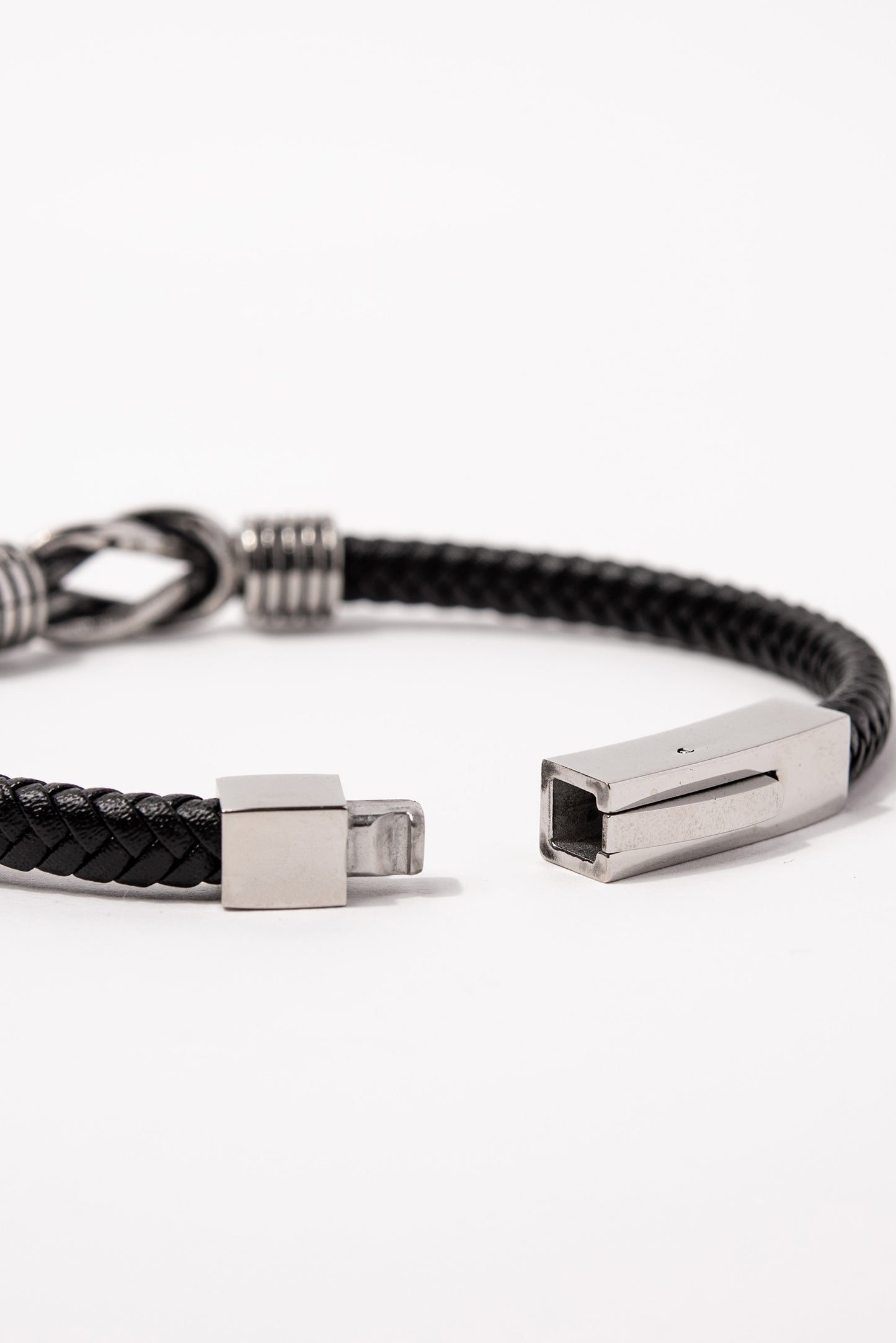 Stainless Steel Black Cord Bracelet