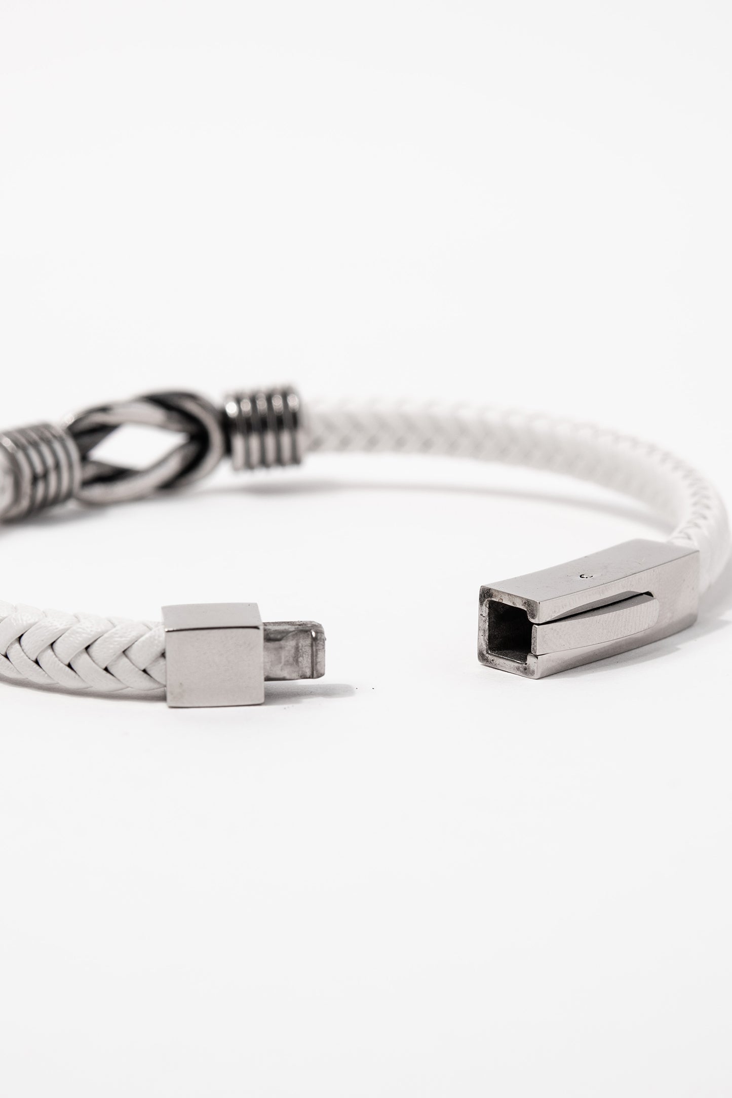 Stainless Steel White Cord Bracelet