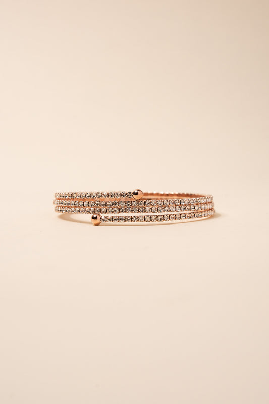 Victoria 3 Lined Spring Bracelet | Rose Gold