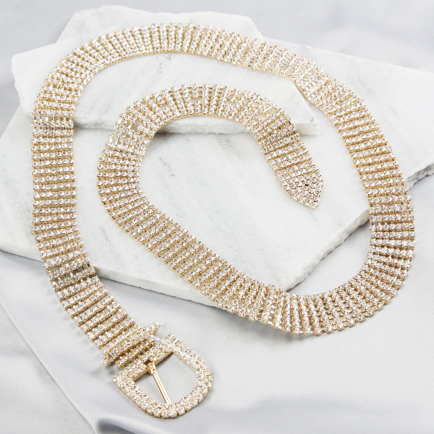 Chloe 7-Row Crystal Rhinestone Chain Belt