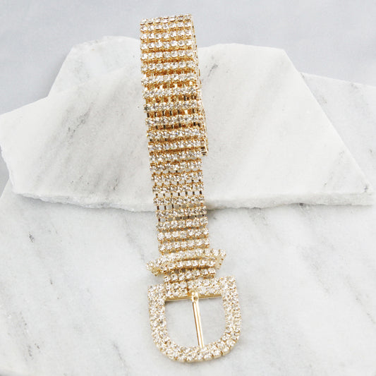 Chloe 7-Row Crystal Rhinestone Chain Belt