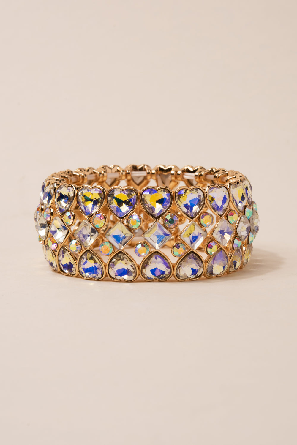 Georgian Heart Rhinestone Stretch Bracelet