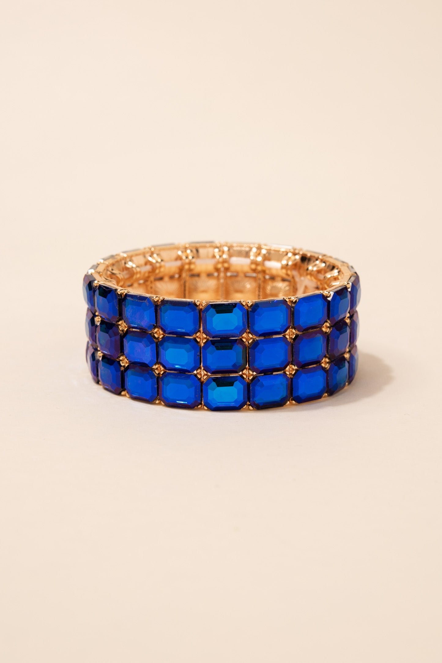 Kira 3 Row Emerald Cut Stretch Bracelet
