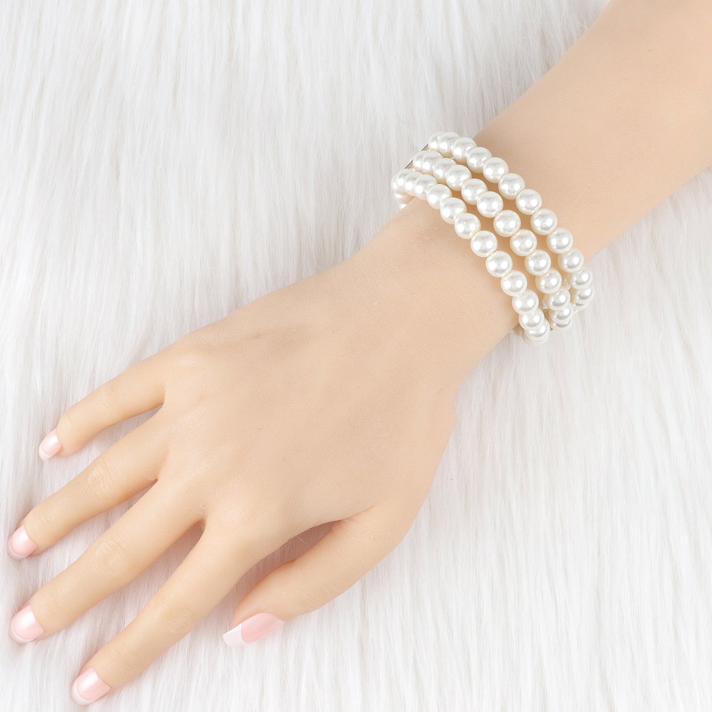 Bette Triple Strand Pearl Stretch Bracelet