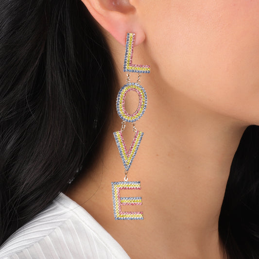 Lulu's Love Rhinestone Earrings
