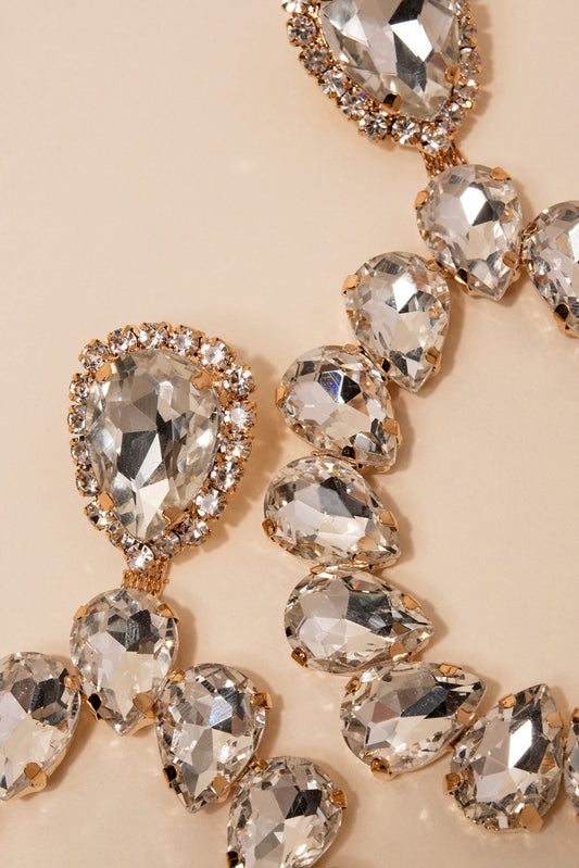 Loretta Statement Pear Drop Earrings | Gold