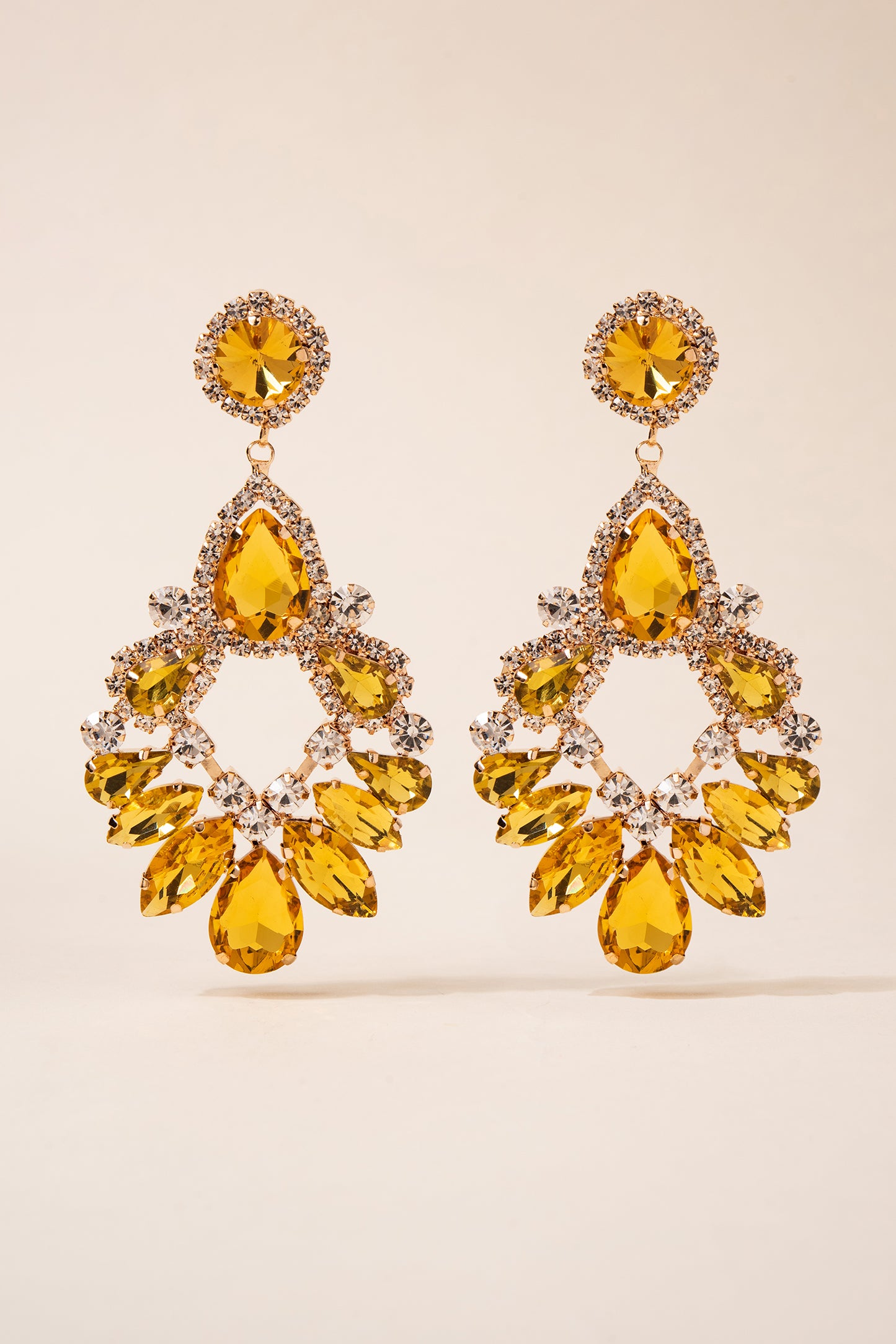 Janice Crystal Pear Earrings