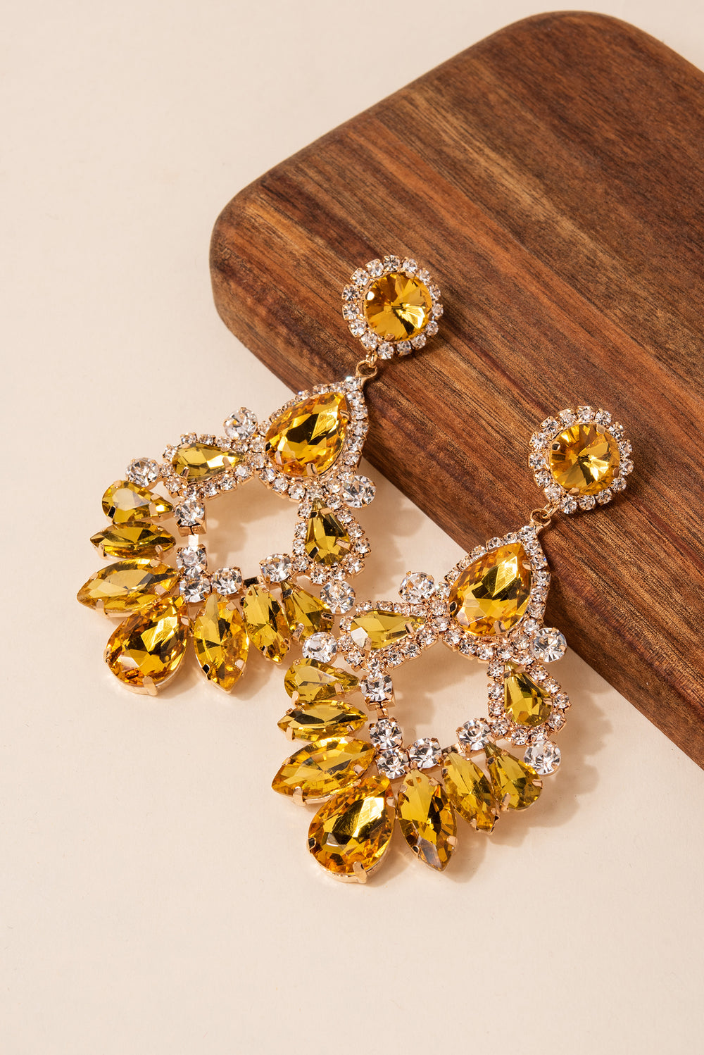 Janice Crystal Pear Earrings