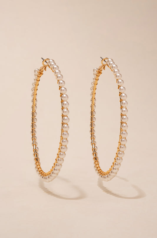 Marlene Pearl Wrapped Hoops