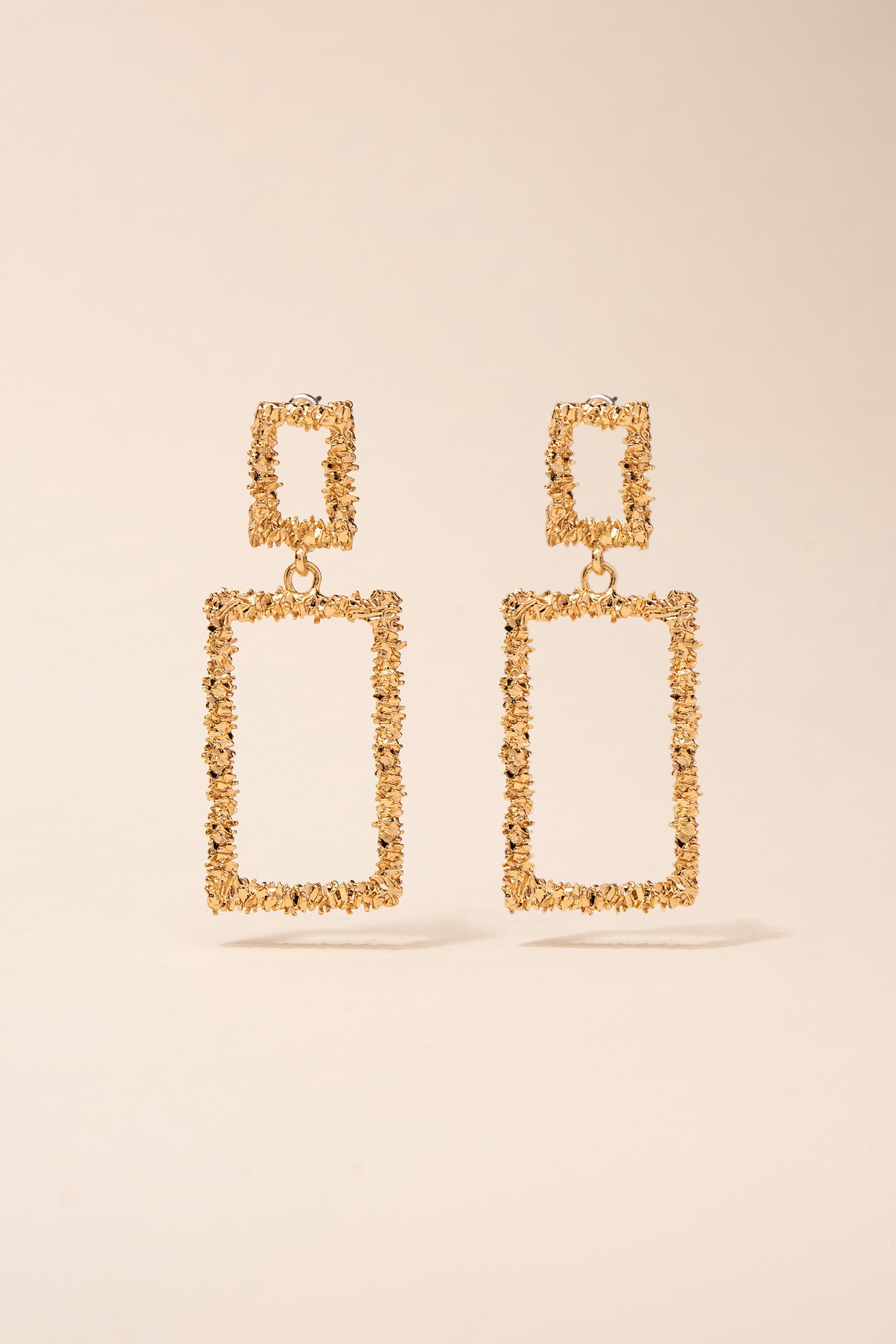 Shelly Casted Rectangle Earrings