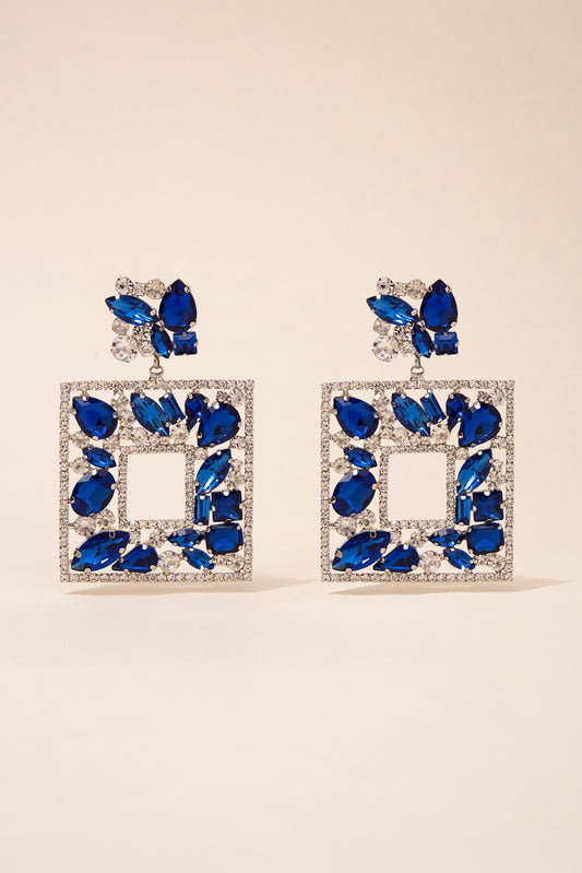 Cora Glass Statement Post Earrings | Blue