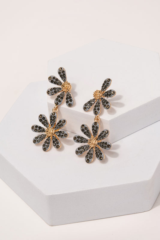 Abigail Flower Rhinestone Earrings