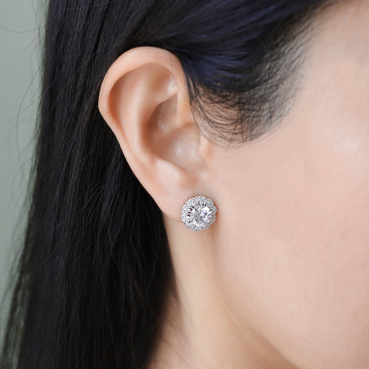 Leilani Floral Halo Clip-On Earrings