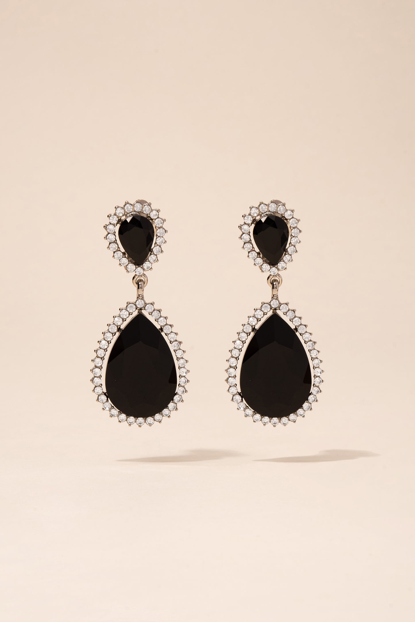 Sun Burst Rhinestone Clip-On Drop Earrings