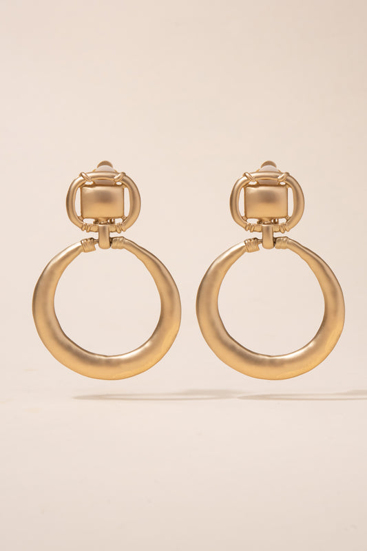 Amaris Round Door Knocker Clip-on Earrings