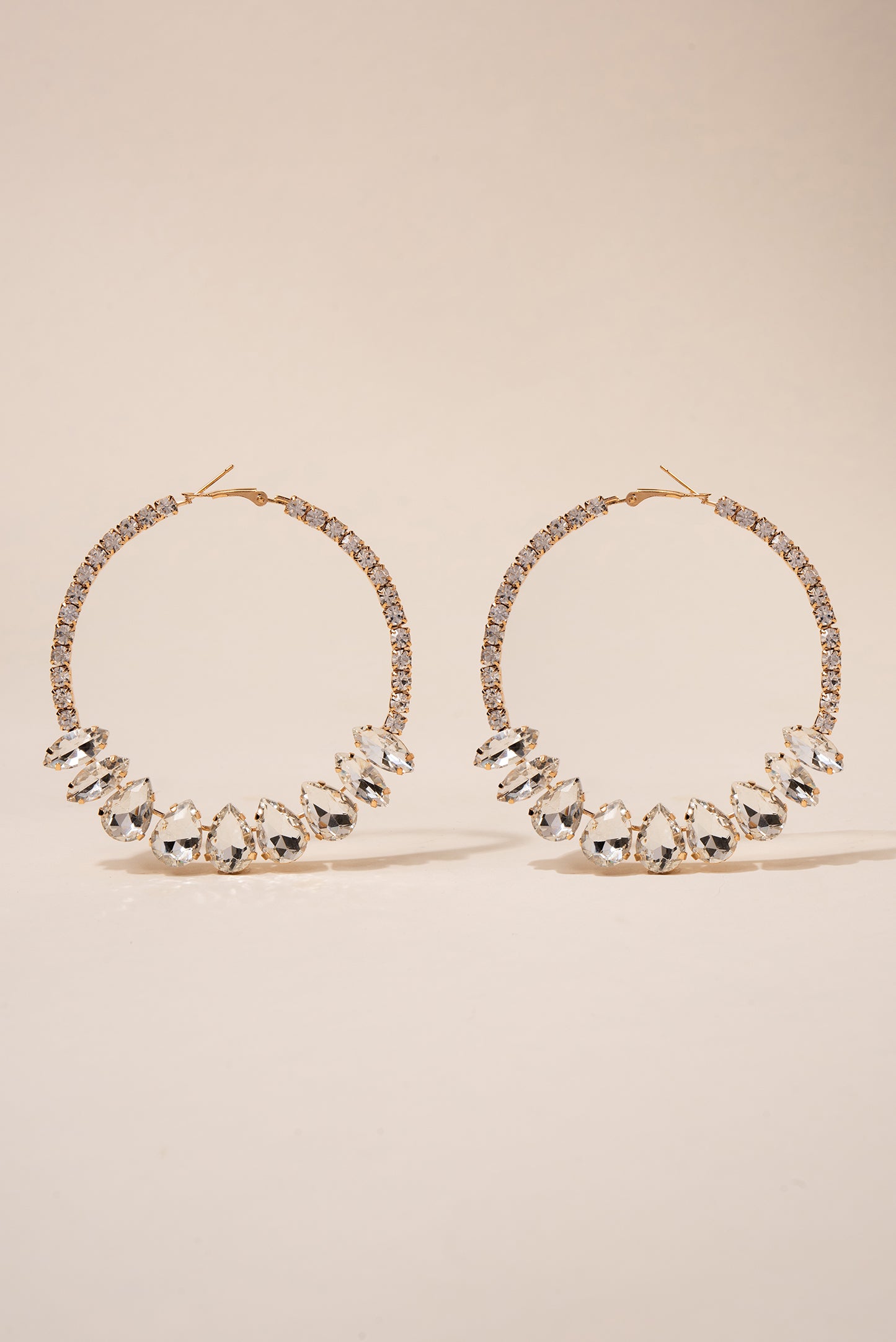 Rhinestone Embellished Hoop Earrings