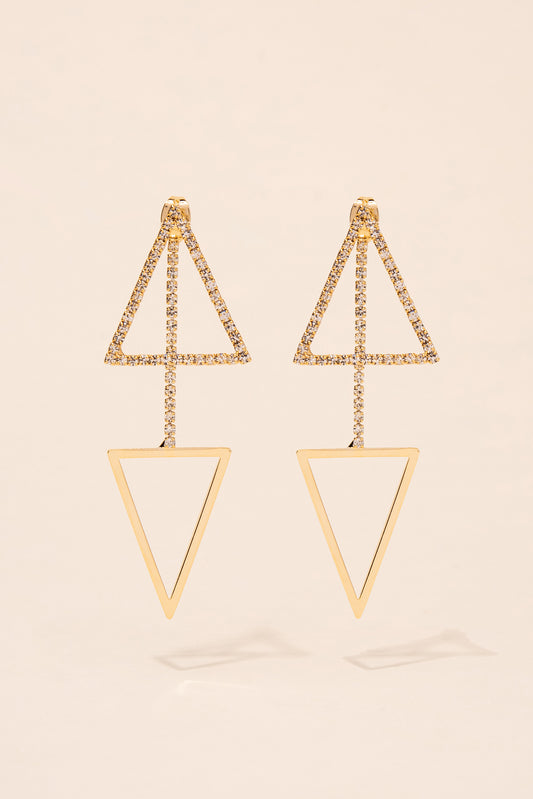 Whitney Triangle Drop Post Earrings | Gold