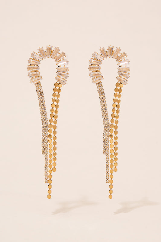 Vega Half Loop Drop Earrings | Gold