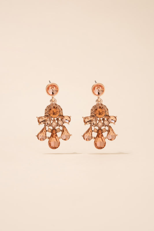 Janet Small Teardrop Chandelier Earrings | Peach