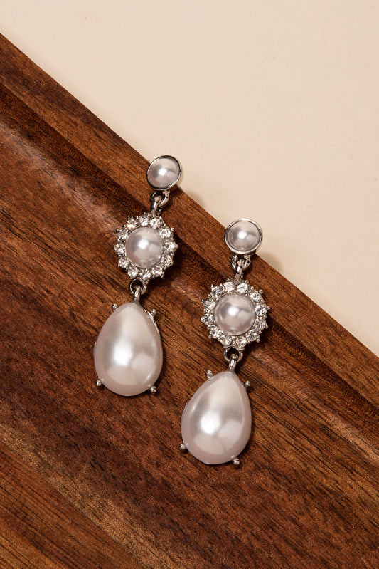 Tiana 3 Pearl Drop Earrings