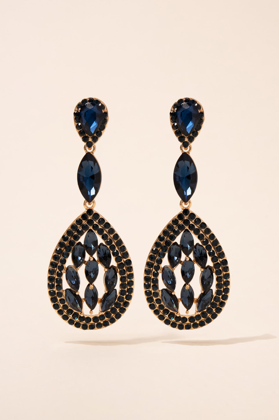 Aura Teardrop Rhinestone Post Earrings