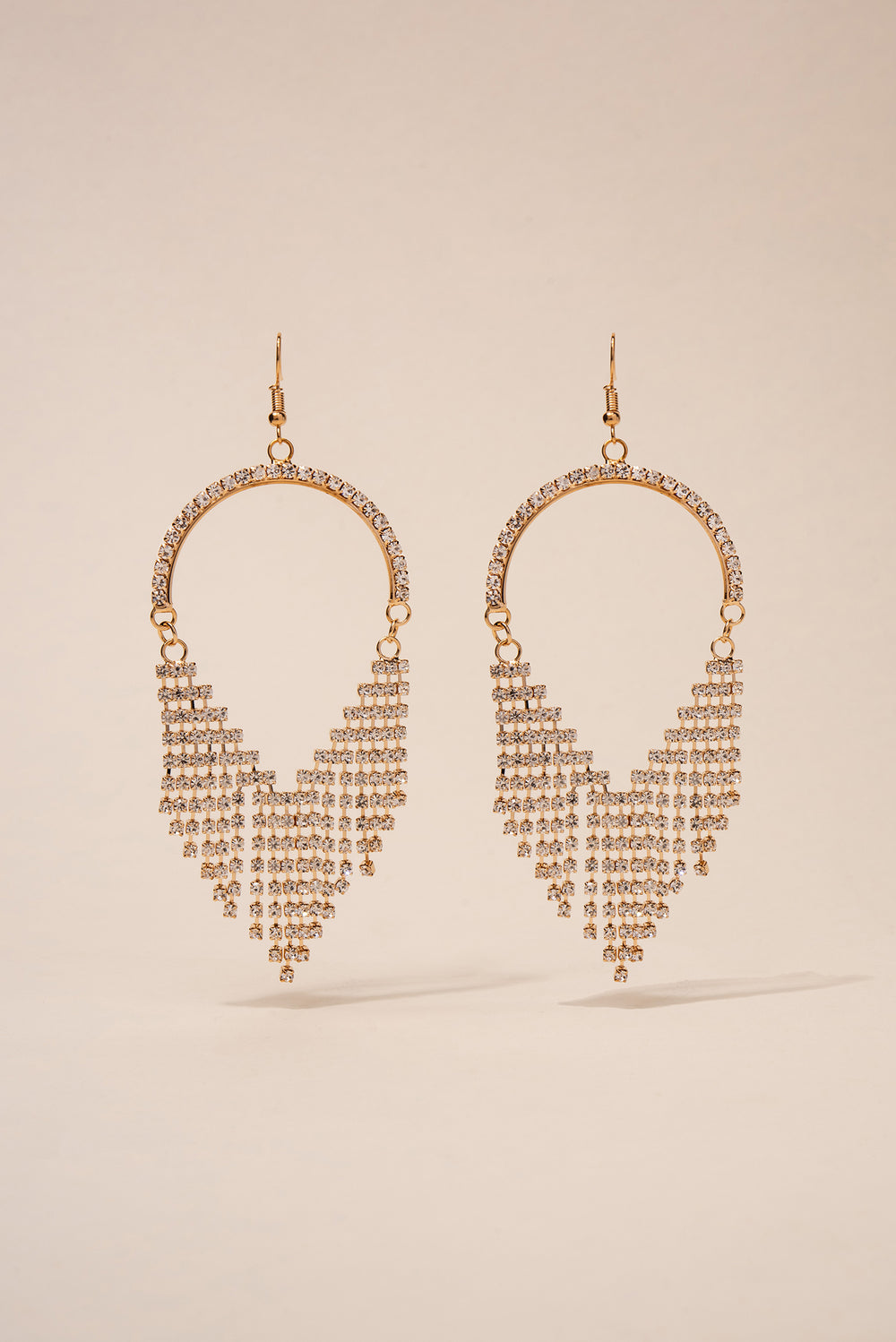 Regal Half Hoop Rhinestone Earrings