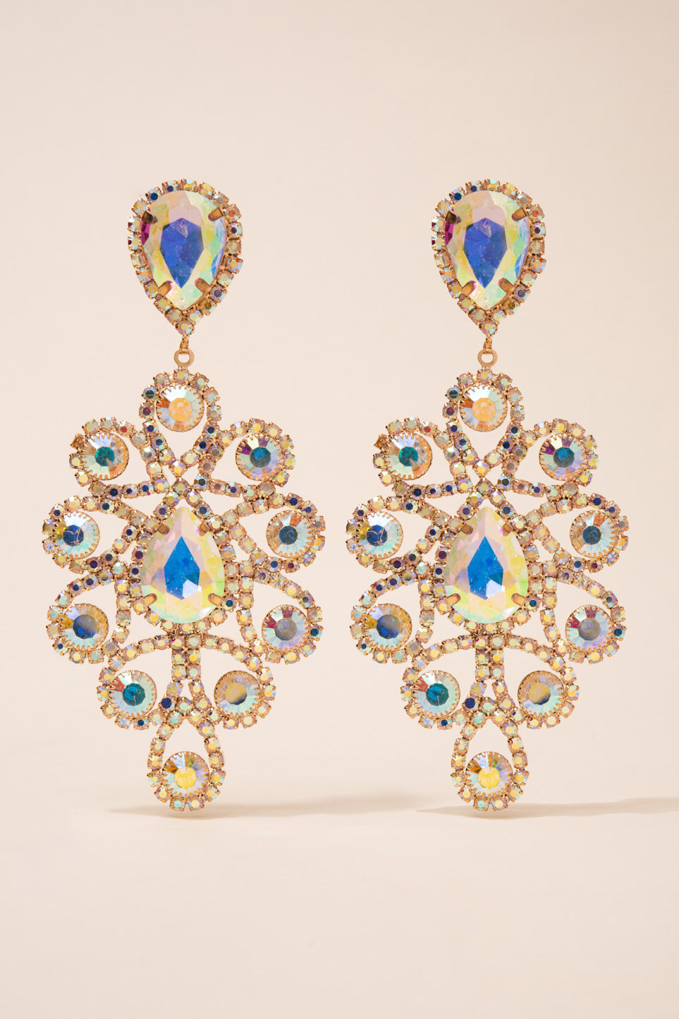 Atrium Teardrop Rhinestone Post Earrings