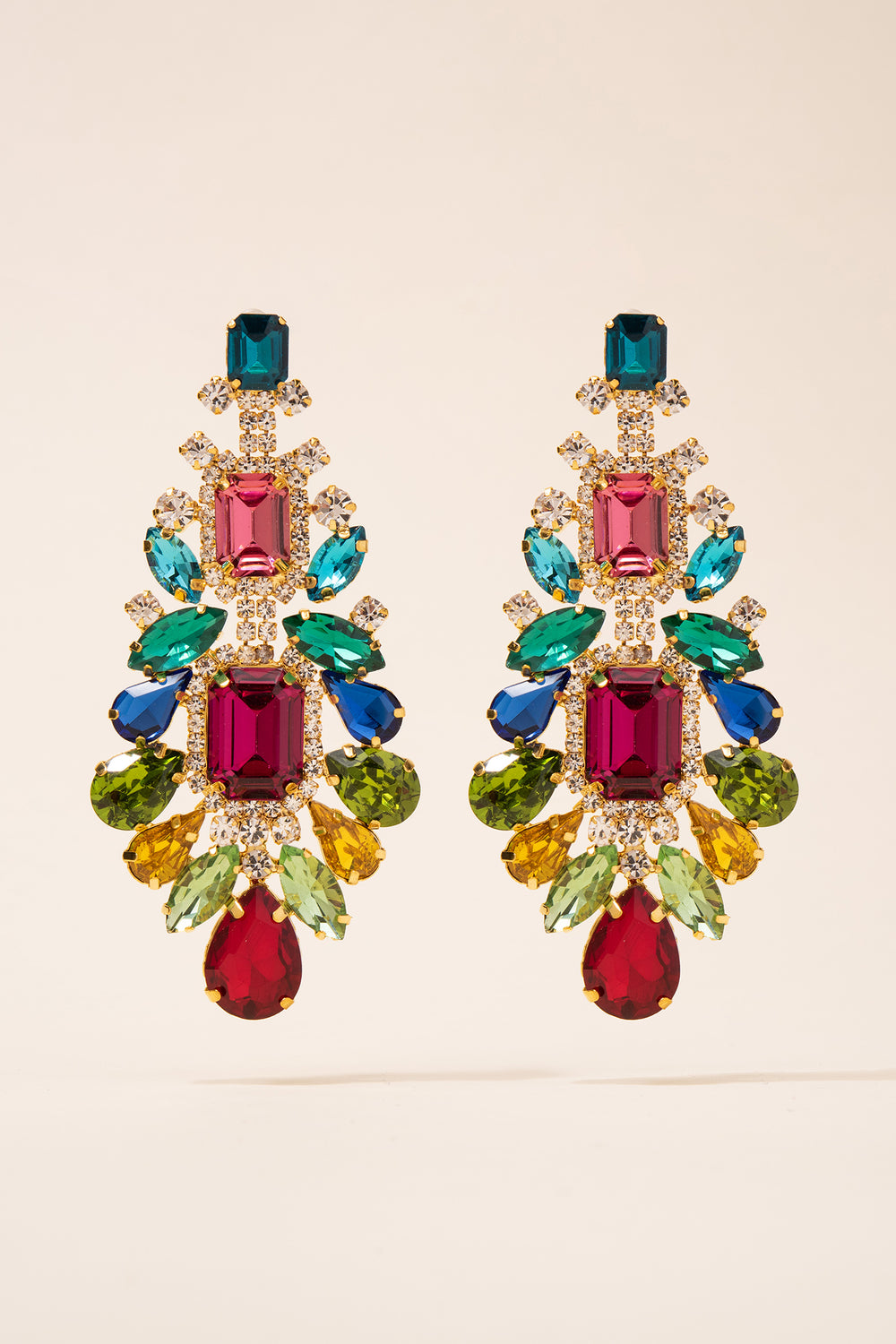 Claire Large Rhinestone Drop Post Earrings