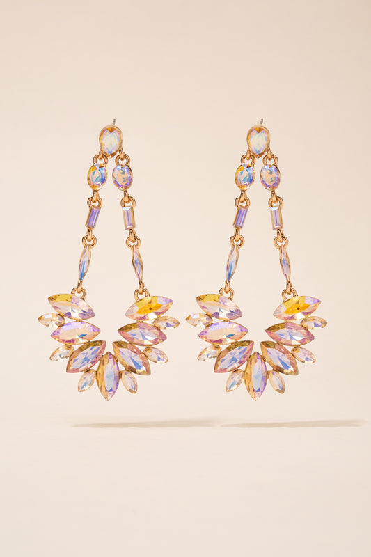 Rio Teardrop Rhinestone Earrings | Champagne