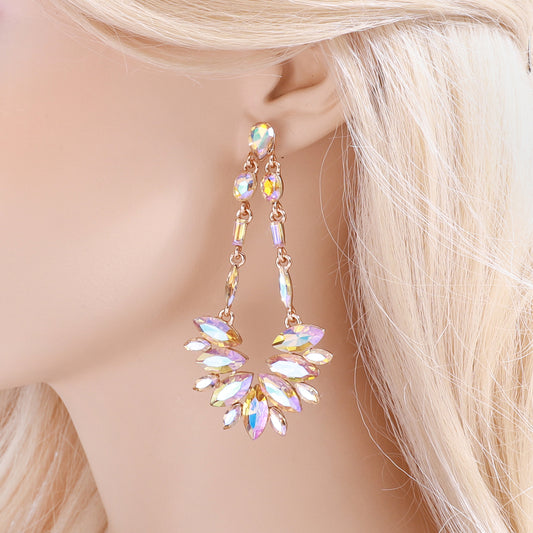 Rio Teardrop Rhinestone Earrings | Champagne