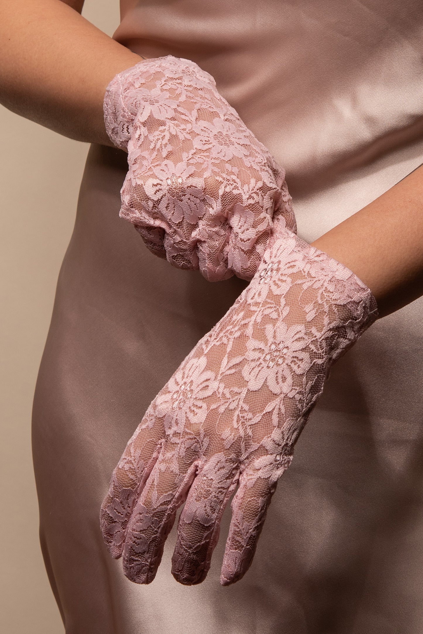 Katherine Wrist Length Laced Gloves