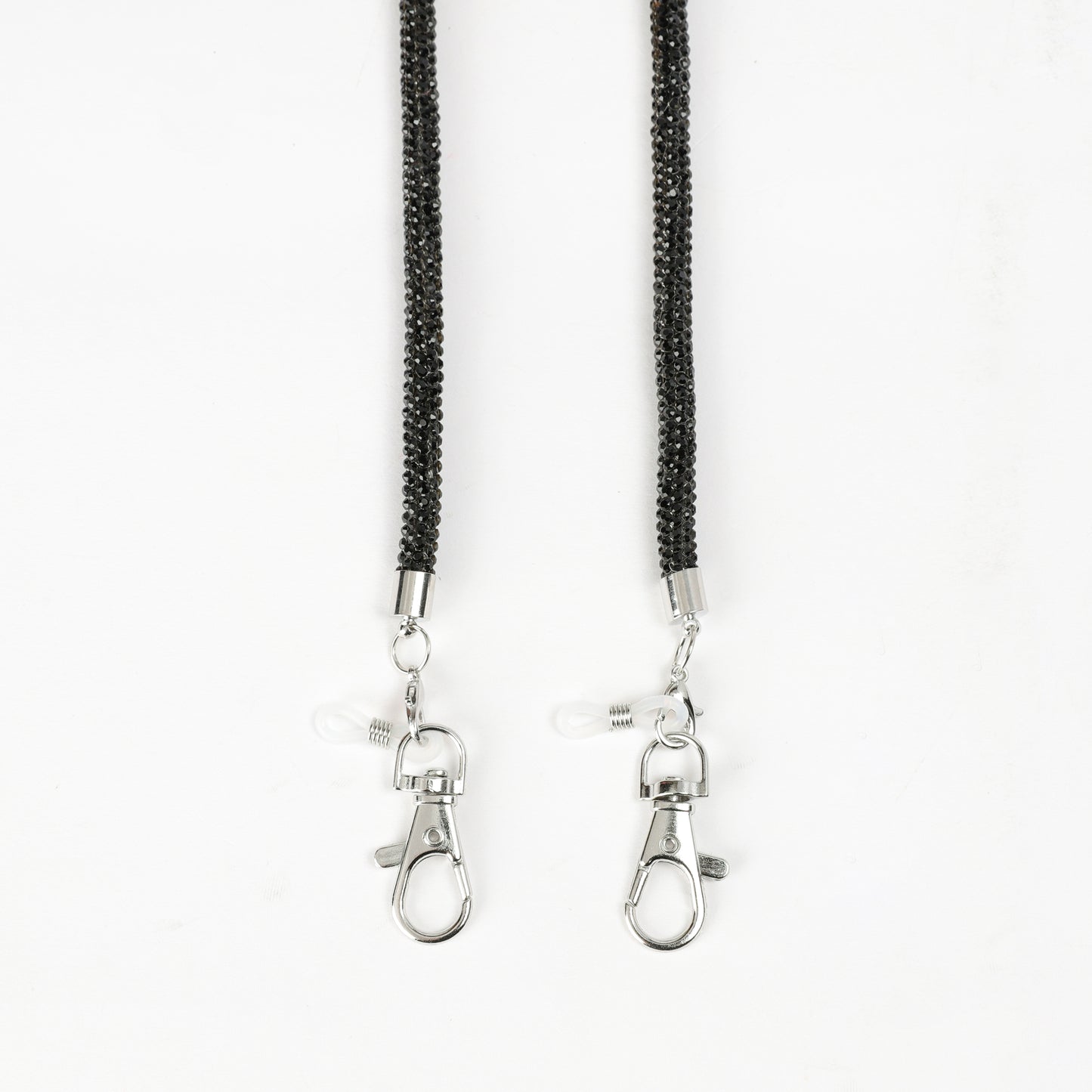 Lily Bejewelled Rhinestone Holder Strap - Black
