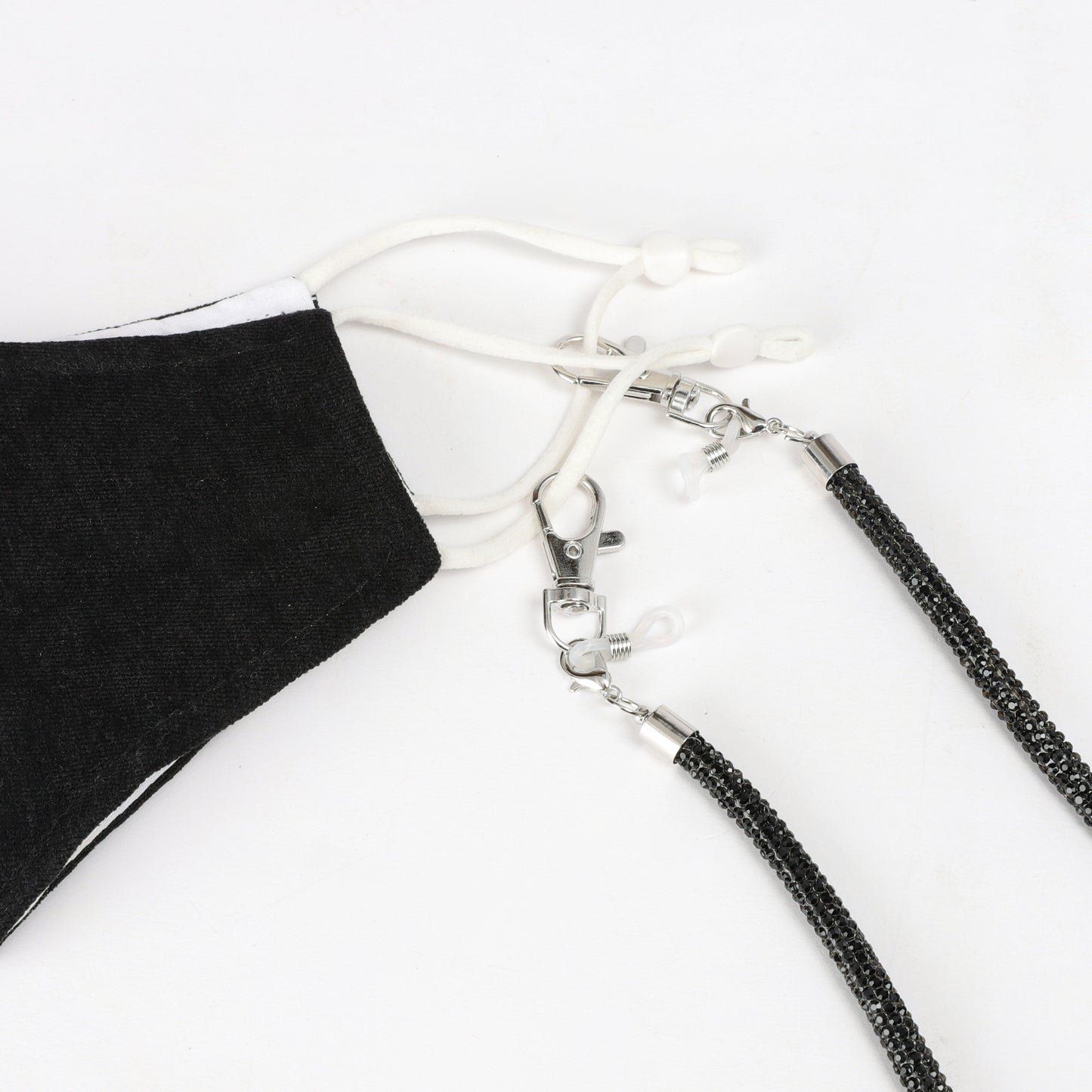 Lily Bejewelled Rhinestone Holder Strap - Black