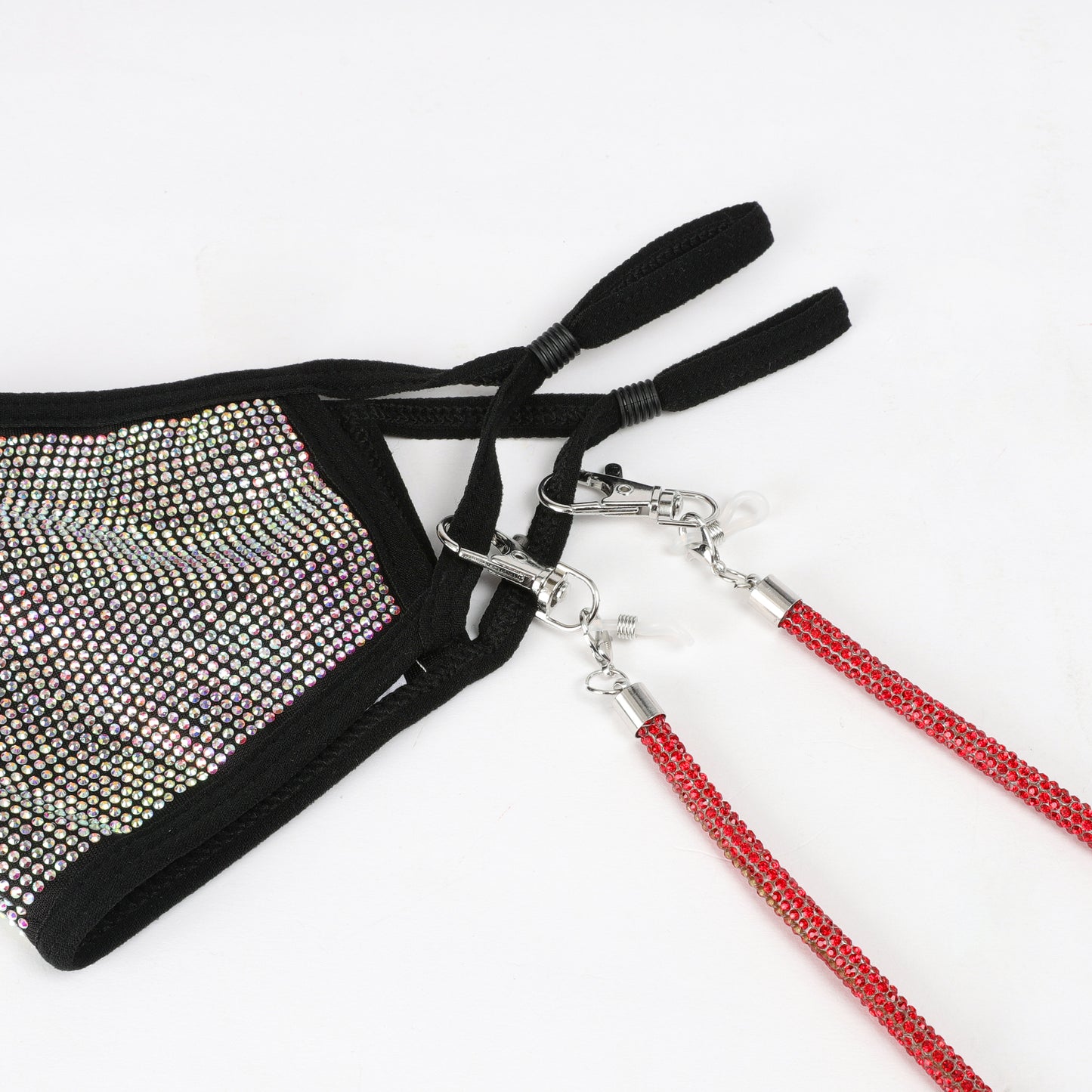 Lily Bejewelled Rhinestone Holder Strap - Red