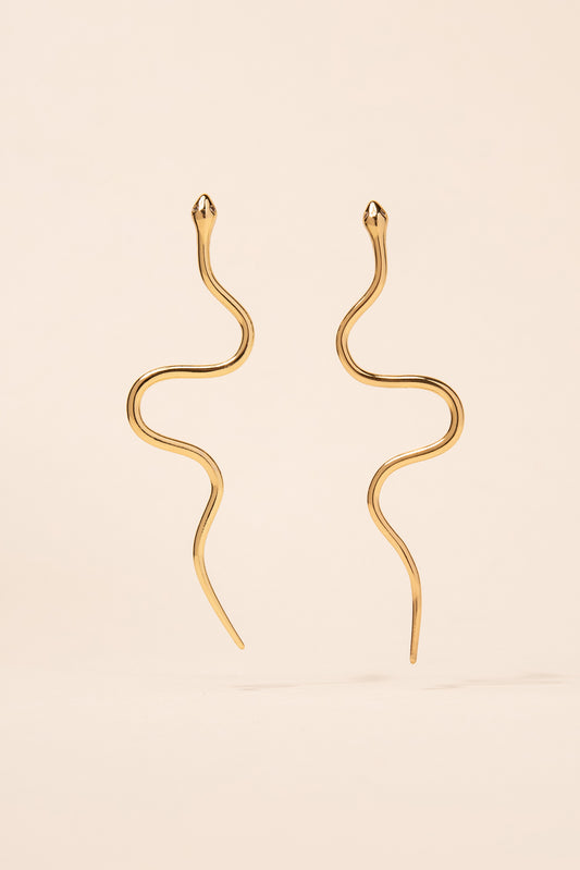 Snake Stud Earrings | Gold