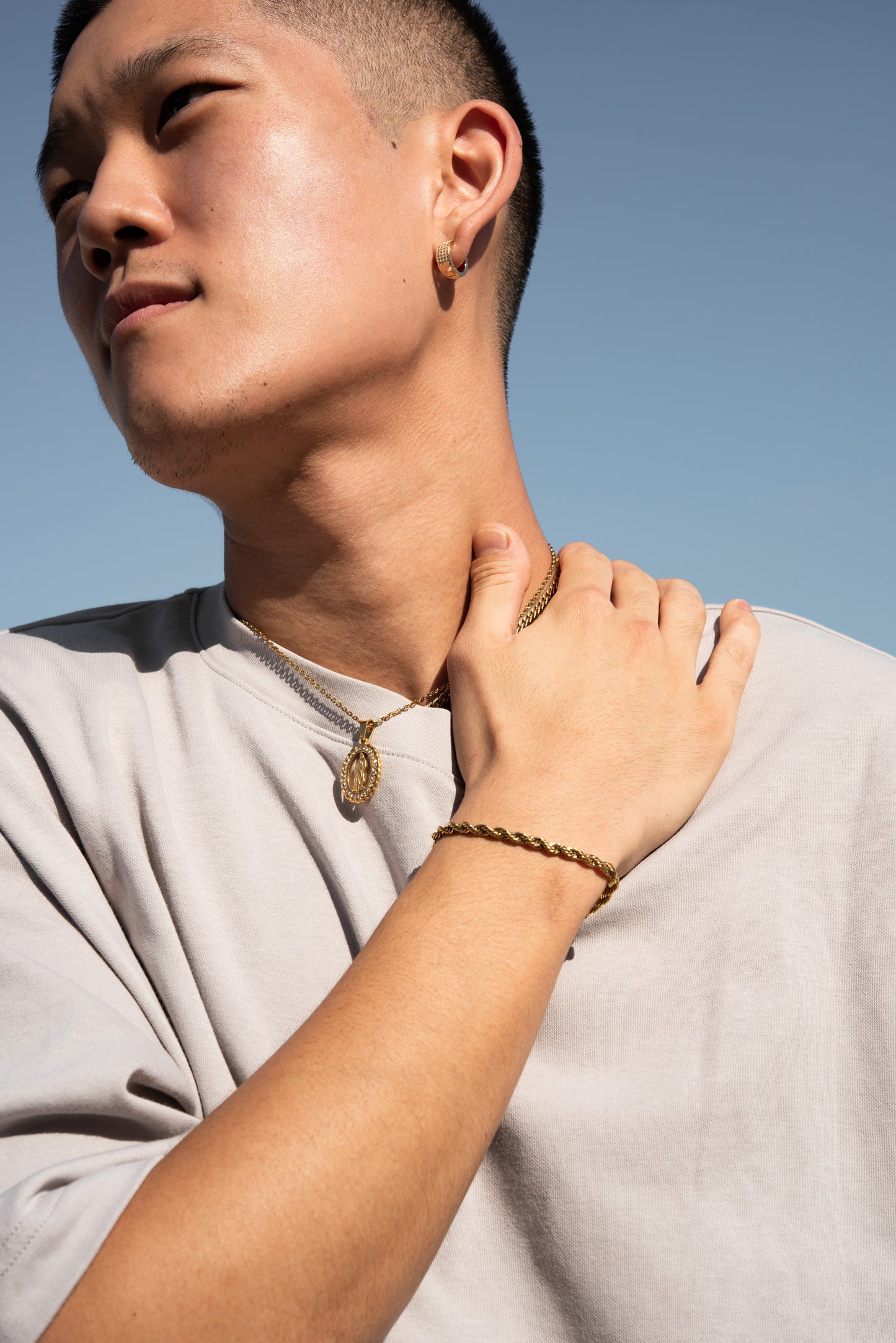 Stainless Steel Rope Chain Bracelet - Gold