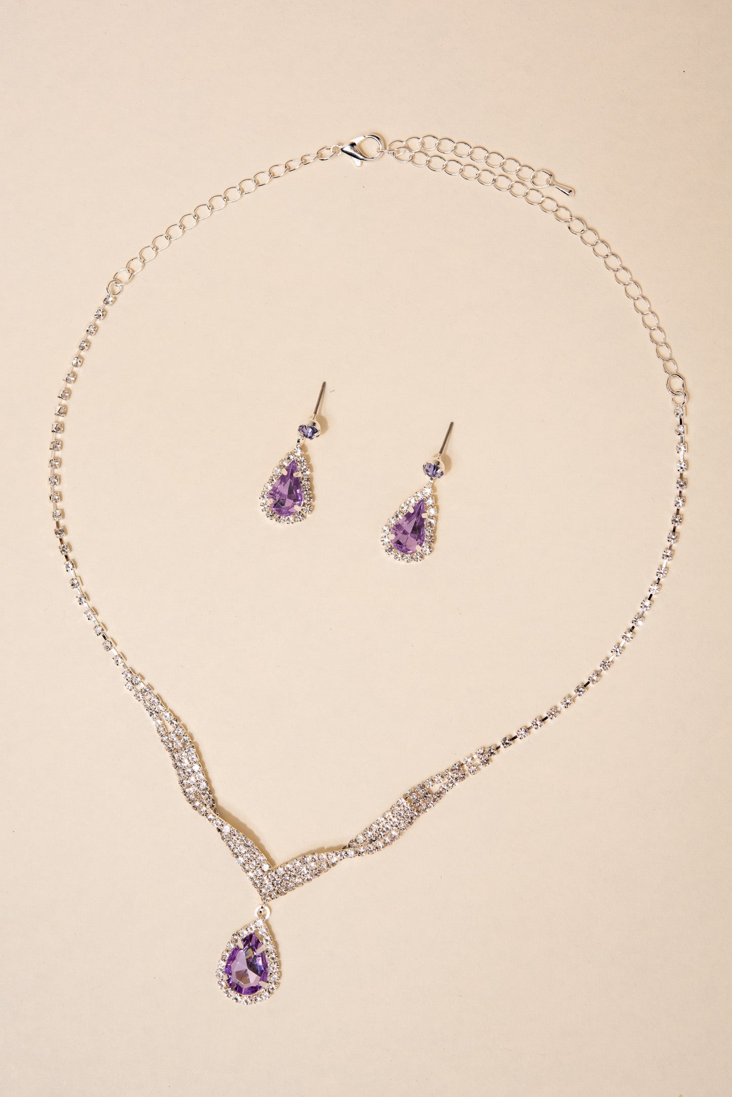 Emily Twisted Teardrop Pendant Necklace & Earrings Set
