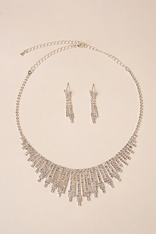 Starburst Rhinestone Necklace Set