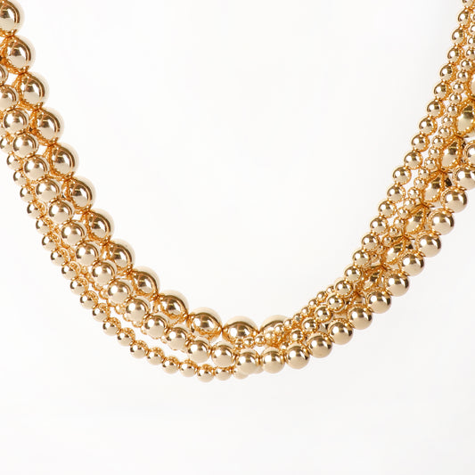 Kordyn 4-Strand Bead Necklace & Earring Set | Gold