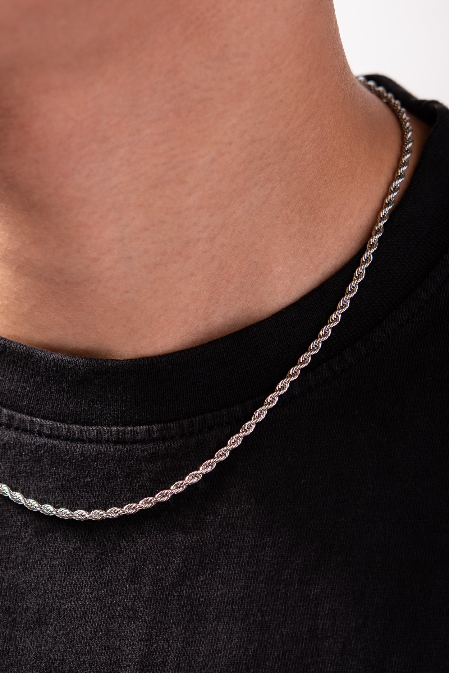 20'' Stainless Steel Rope Chain Necklace - Silver