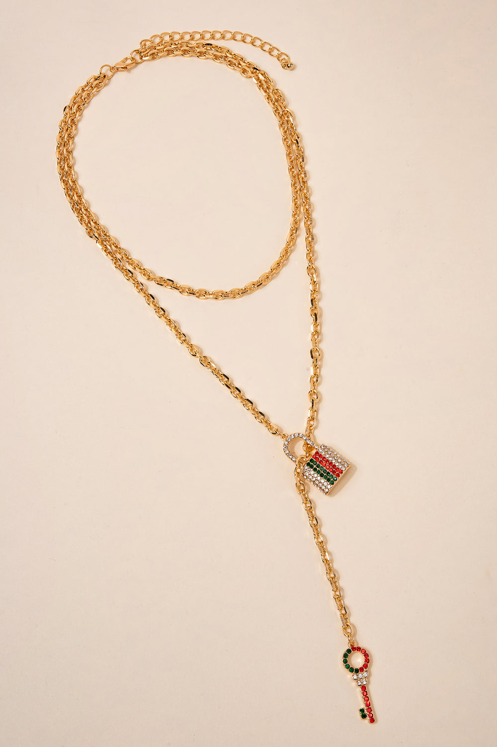 Brenda Lock and Key Necklace Set | Multicolor