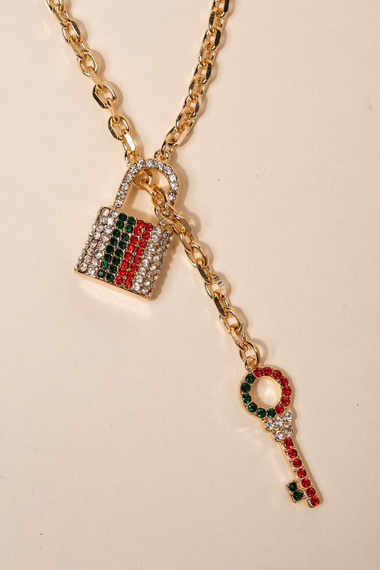 Brenda Lock and Key Necklace Set | Multicolor