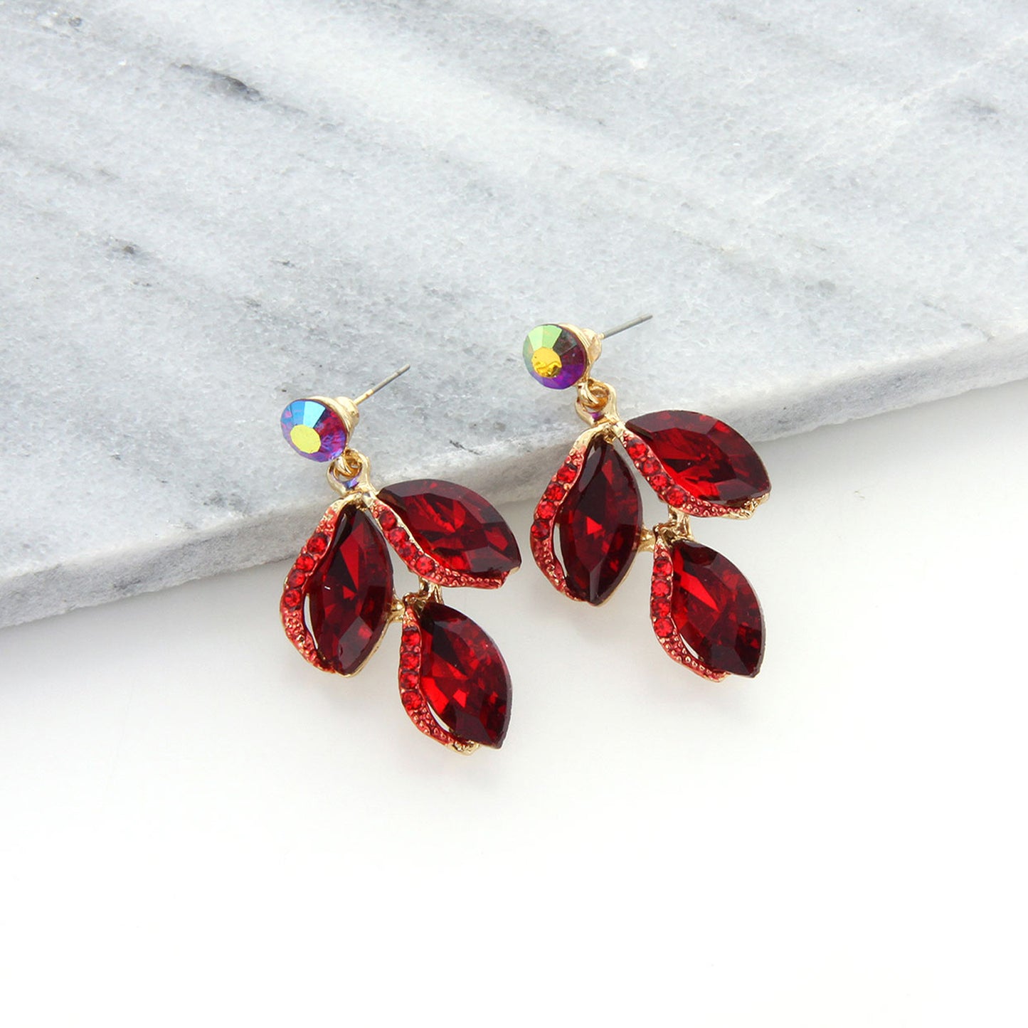 Hazel Leaf Droplet Necklace & Earring Set