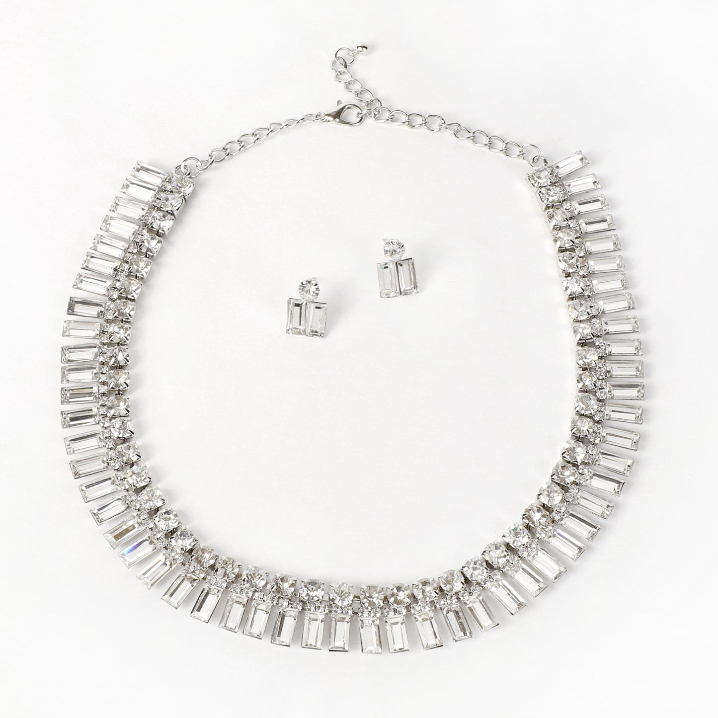 Danika Rectangular Stone Necklace & Earring Set