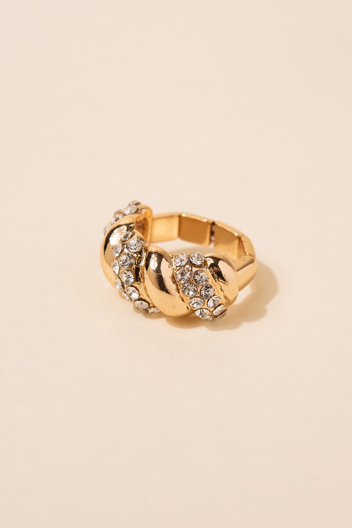 Rhea Pave Twisted Band Stretch Ring