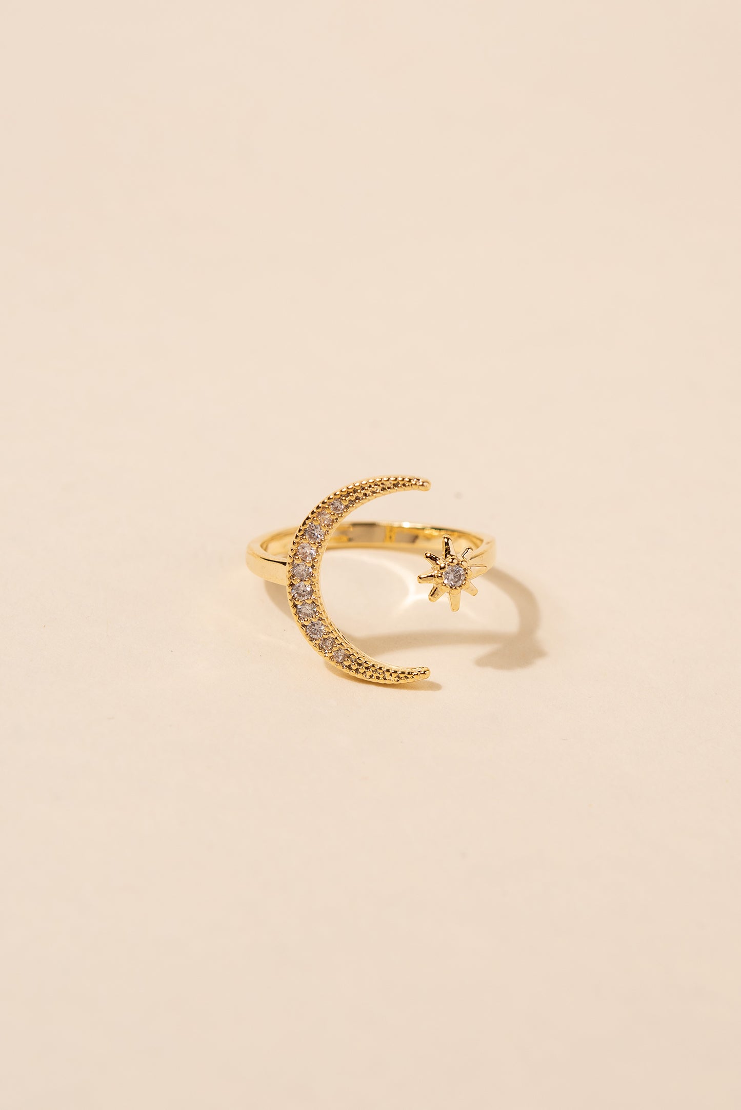 Lunalise CZ Star & Crescent Moon Ring